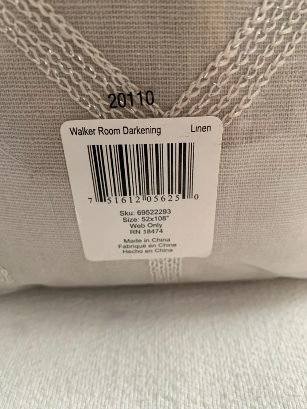 NWOT O&O by Olivia & Oliver Black Out Beige Grommet Window Panel